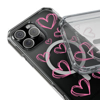 Light Pink Heart Sketches (MagSafe) Clear Phone Case