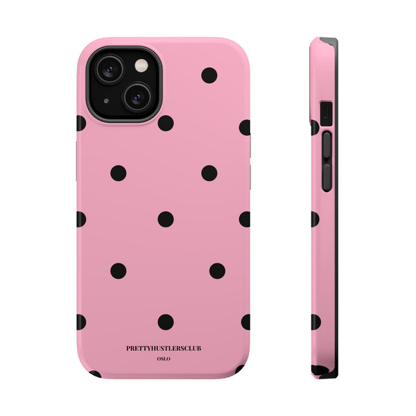 Pink With Black Polka Dots V2 (MagSafe) Phone Case