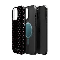 Black with Pink Polka Dots (MagSafe) Phone Case