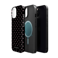 Black with Pink Polka Dots (MagSafe) Phone Case