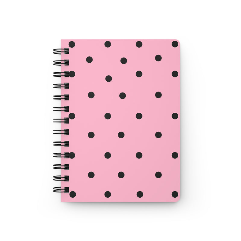 Pink with Black Polka Dots V2 Spiral Notebook