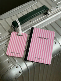 Pink Stripes Luggage Tag