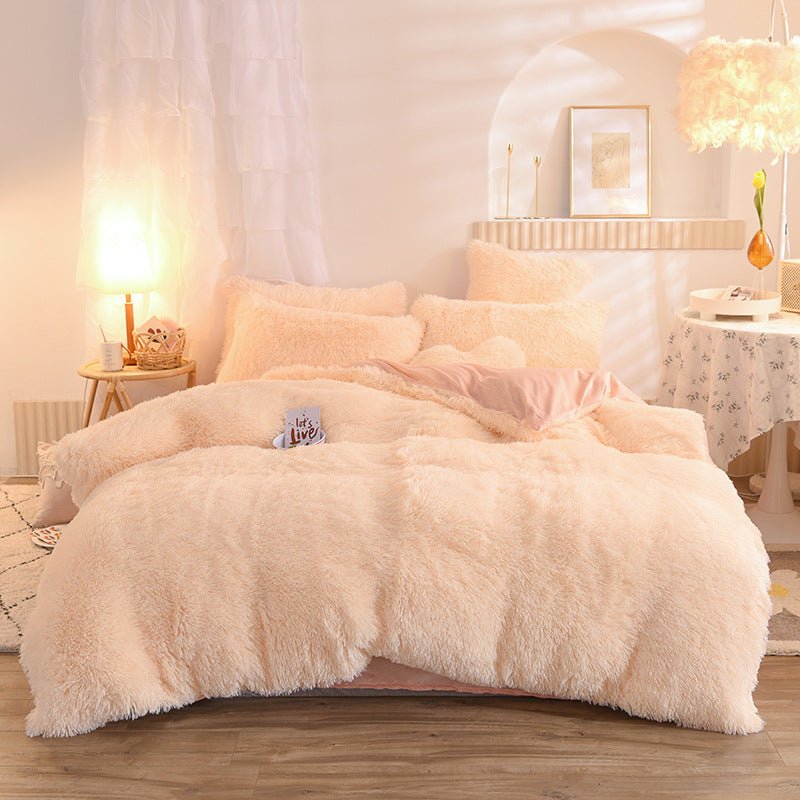 Luxury Thick Fleece Bedding (Four piece set) - PrettyHustlersClubCJJJJFCS00988-Beige-1.5MAccessories